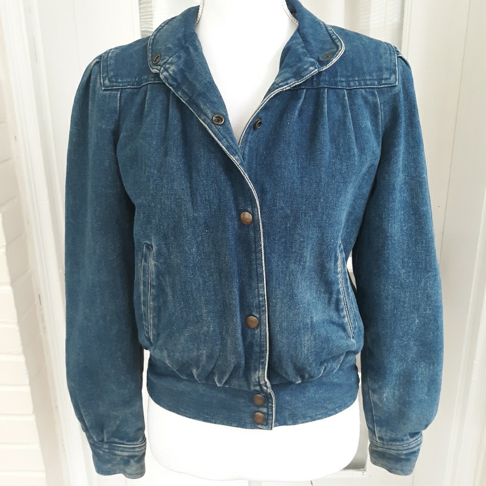 Vintage UZZI Denim Jean Jacket Bomber